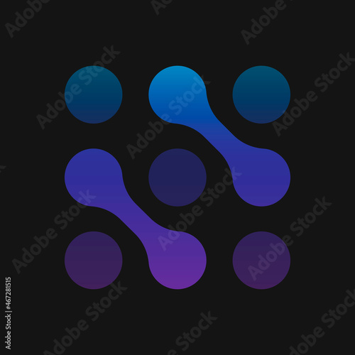 Gradient molecular lab logo vector technology icon design