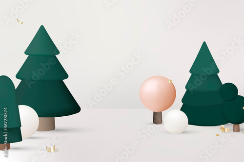 Xmas background, festive 3D design, season's greetings vector