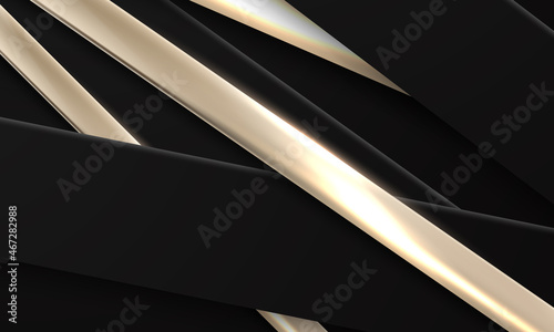 the splendor of luxury black gold poster on abstract background with dynamic