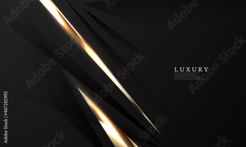 the splendor of luxury black gold poster on abstract background with dynamic