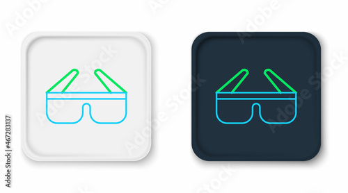 Line 3D cinema glasses icon isolated on white background. Colorful outline concept. Vector