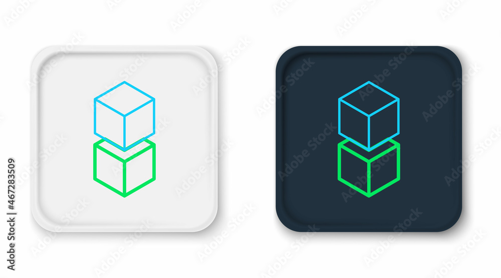 Line Blockchain technology icon isolated on white background. Cryptocurrency data. Abstract geometric block chain network technology business. Colorful outline concept. Vector Line Blockchain technology icon isolated on white background. Cryptocurrency data. Abstract geometric block chain network technology business. Colorful outline concept. Vector