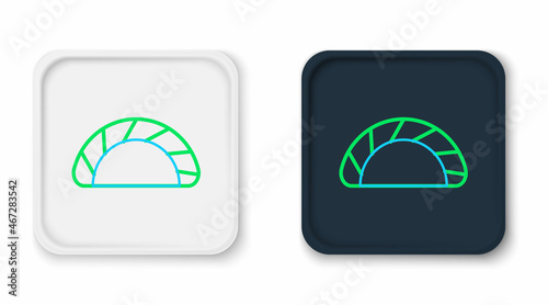 Line Dumpling icon isolated on white background. Traditional chinese dish. Colorful outline concept. Vector