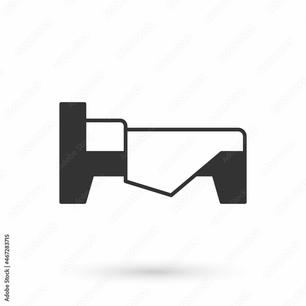 Grey Bed icon isolated on white background. Vector Grey Bed icon isolated on white background. Vector