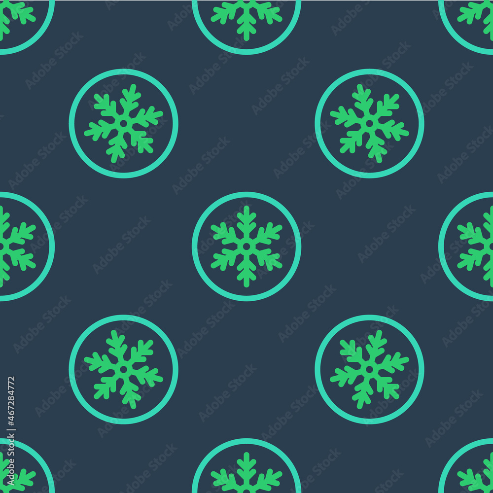 Line Snowflake icon isolated seamless pattern on blue background. Merry Christmas and Happy New Year. Vector Line Snowflake icon isolated seamless pattern on blue background. Merry Christmas and Happy New Year. Vector