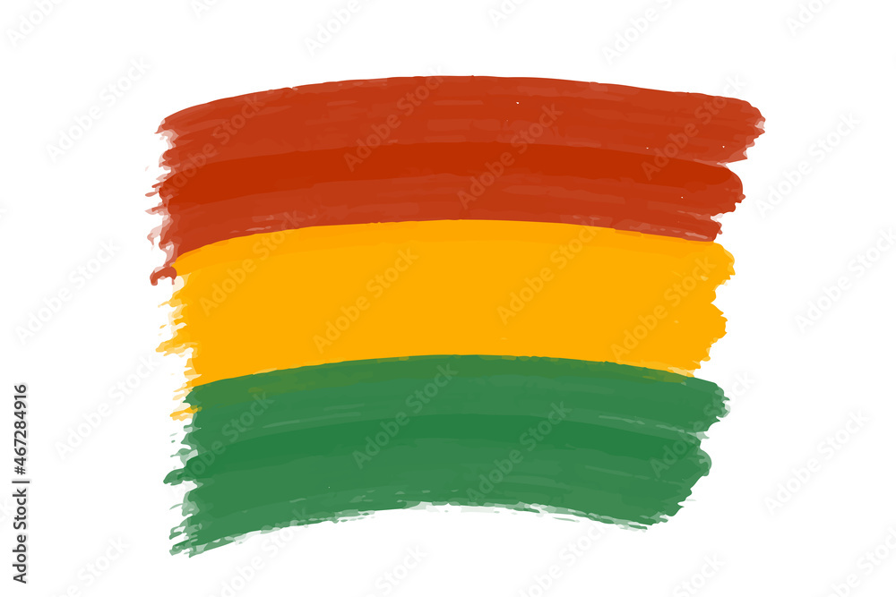 Hand drawn with brush artistic grunge textured Pan-African flag - red,  yellow, green horizontal bands. African American flag vector template background  design Kwanzaa, Black History Month, Juneteenth Stock Vector | Adobe Stock