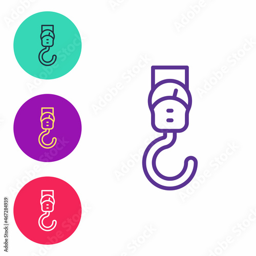 Set line Spring scale icon isolated on white background. Balance for weighing. Determination of weight. Set icons colorful. Vector