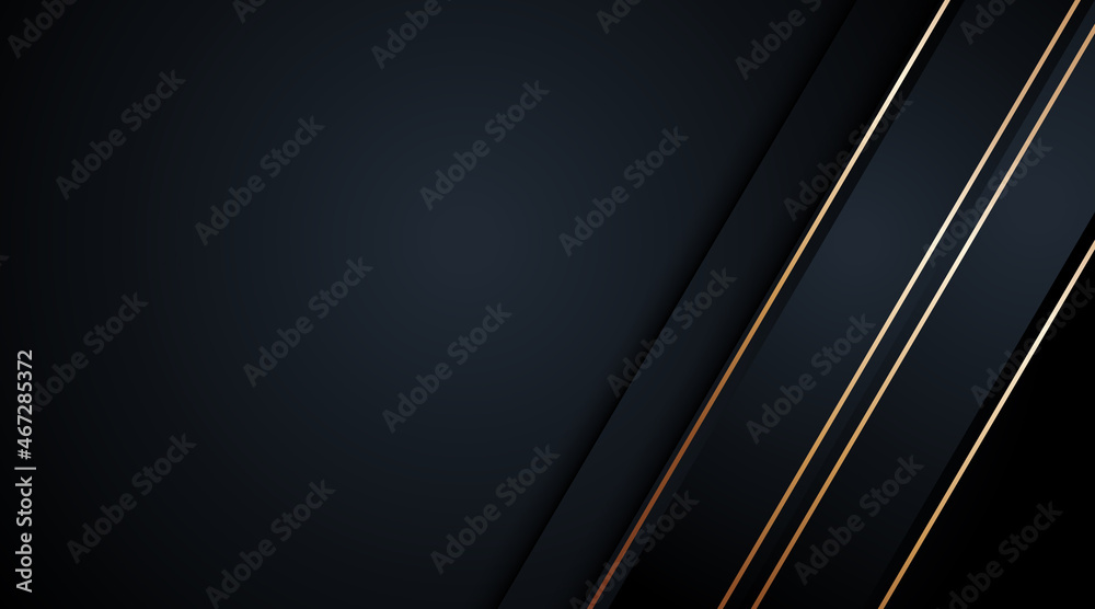 Black abstract background and golden lines Black abstract background and golden lines