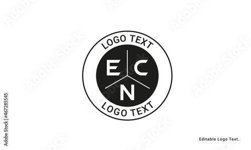 Vintage Retro ECN Letters Logo Vector Stamp 