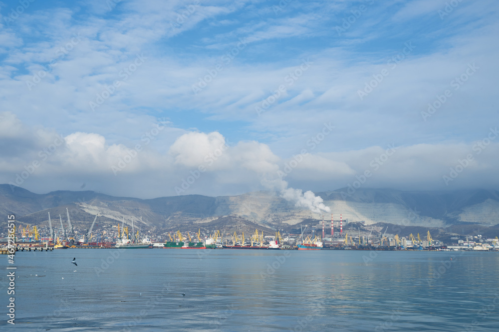 Image of the sea trading port. Image of the sea trading port.
