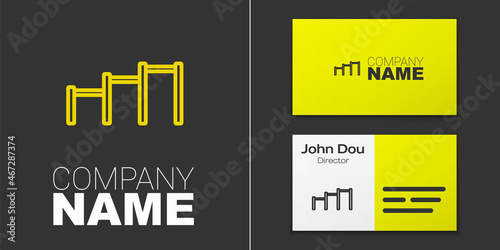 Logotype line Sport horizontal bar icon isolated on grey background. Logo design template element. Vector