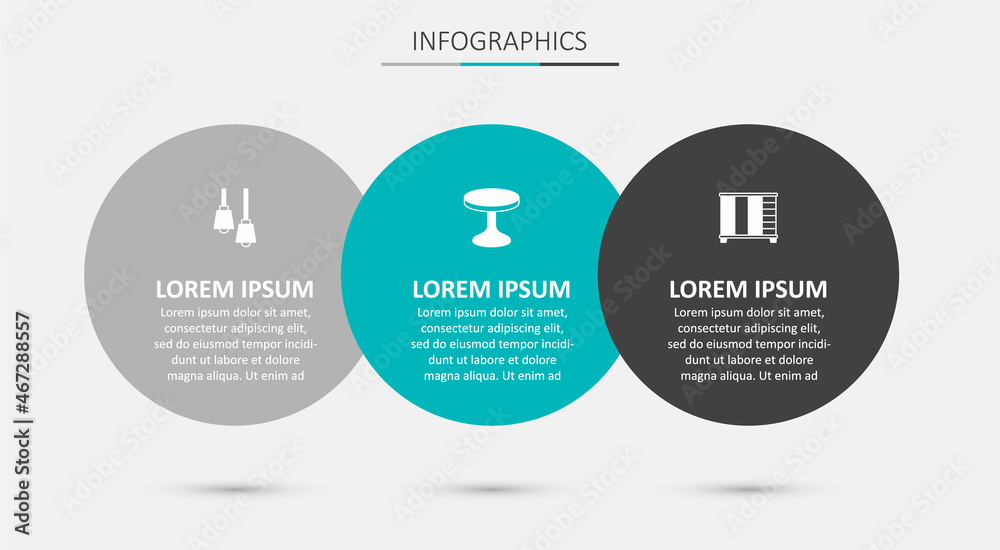 Set Round table, Lamp hanging and Wardrobe. Business infographic template. Vector Set Round table, Lamp hanging and Wardrobe. Business infographic template. Vector