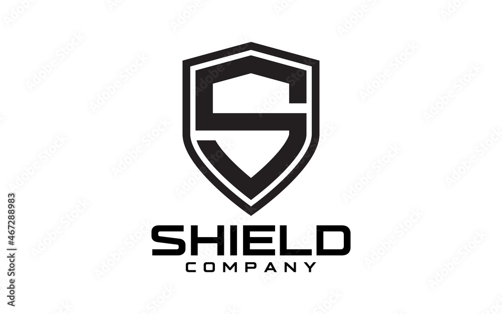 Initial letter S Shield. Security Logo Design Template Element