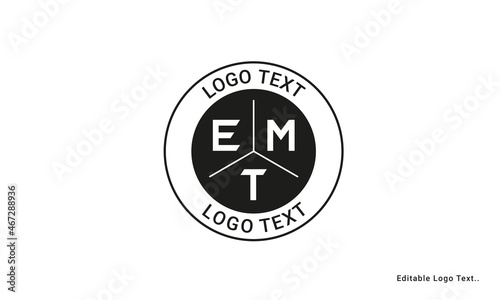 Vintage Retro EMT Letters Logo Vector Stamp 