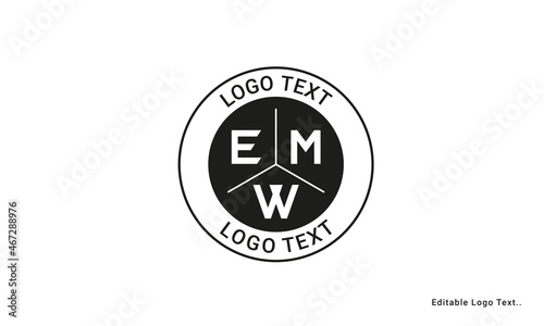 Vintage Retro EMW Letters Logo Vector Stamp 