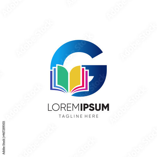 Free Download Letter G Book Logo Design Vector Icon Graphic Illustration Emblem Background Template - GFXLoad