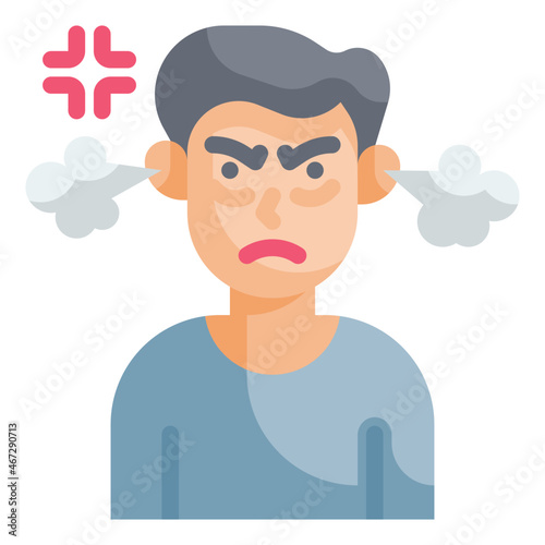 anger flat icon