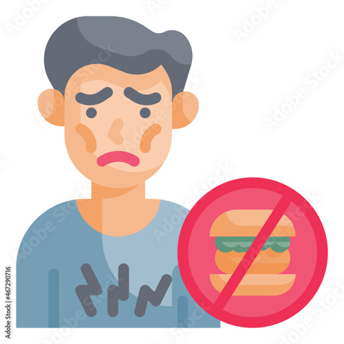 anorexia flat icon