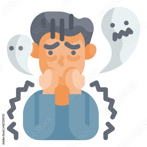 fear flat icon