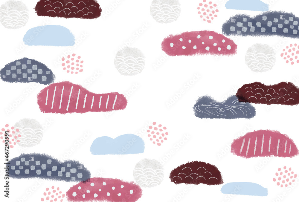 手書き風 和柄の背景イラスト Stock Vector Adobe Stock