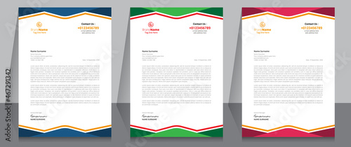 Letterhead format template, business style letterhead design template. Company letterhead template designs.