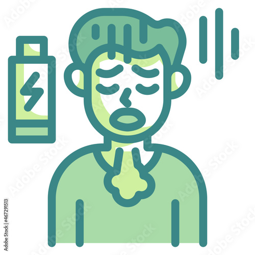 fatigue blue line icon