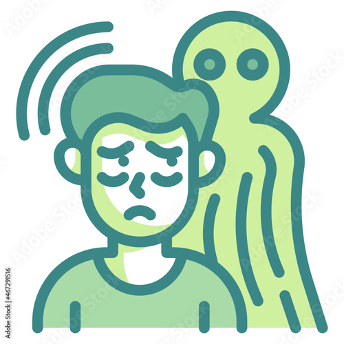 hallucination blue line icon