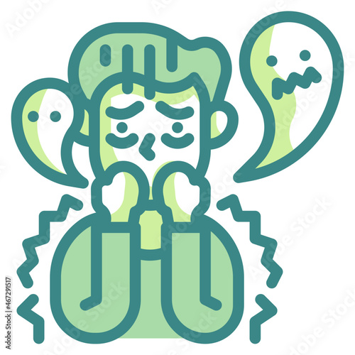 fear blue line icon
