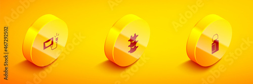 Set Isometric Ultrasound, Human spine and Eye drop bottle icon. Vector