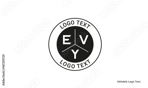Vintage Retro EVY Letters Logo Vector Stamp	 photo