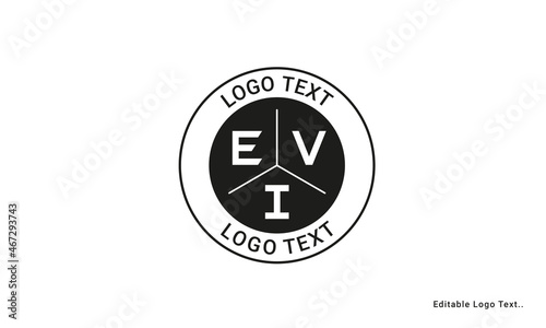 Vintage Retro EVI Letters Logo Vector Stamp 