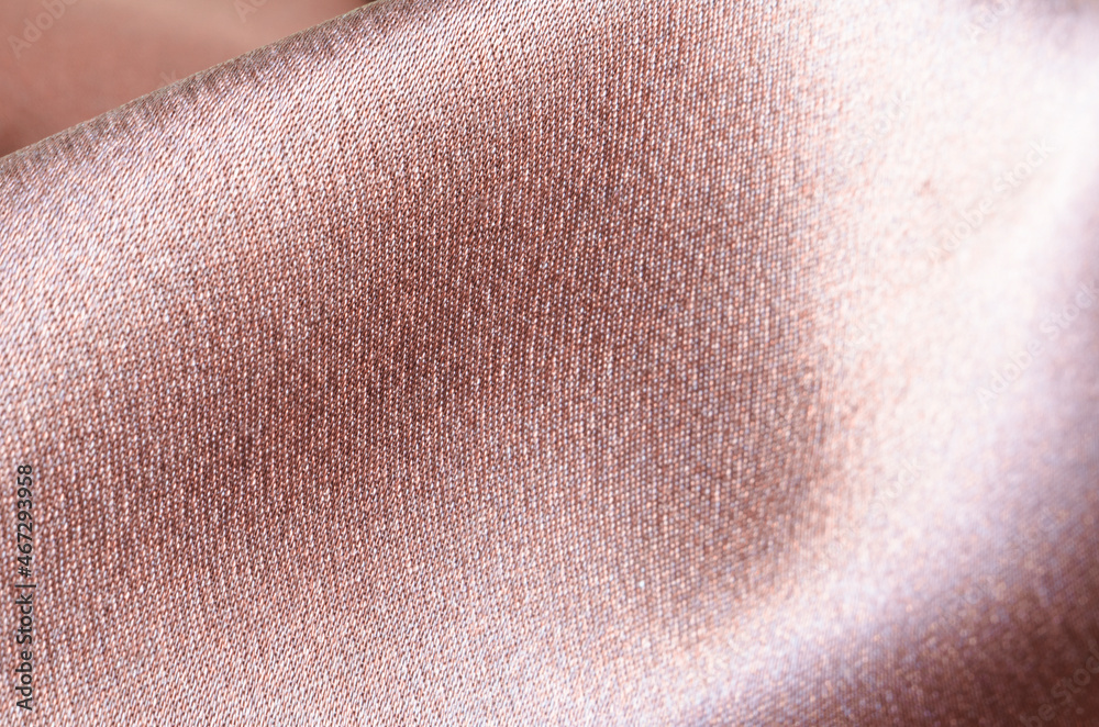 Fototapeta premium Brown satin fabric. Close-up. Chocolate Background