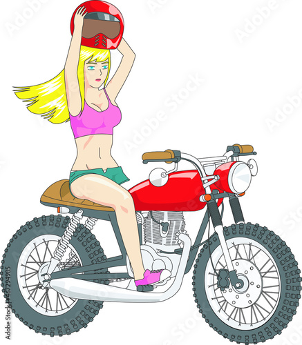 motorcycle cafe racer vector illustration screen logo