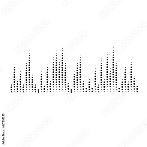 Abstract dotted equalizer. Vertical dots. Vector illustration of a graphic eq