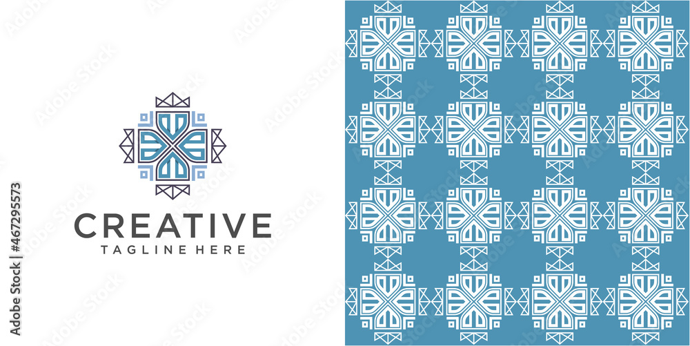 Creative Letter T with element crown with pattern logo design inspiration Creative Letter T with element crown with pattern logo design inspiration