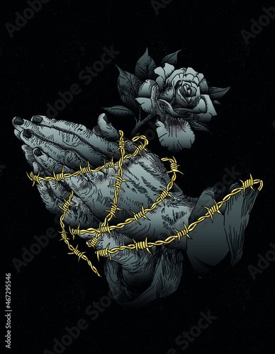 hands praying tattoo