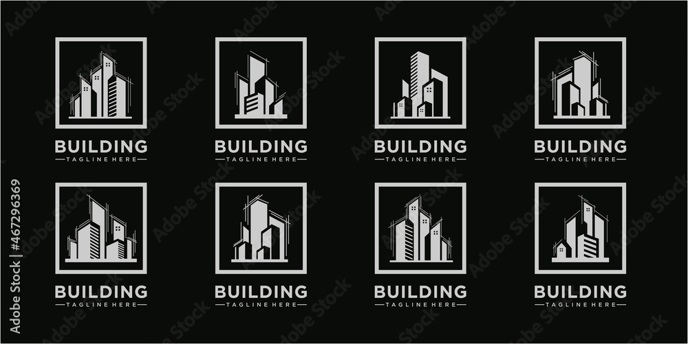 Set of awesome building logo design template