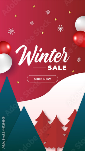 Abstract background designs, winter christmas sale, social media promotional content. Vector illustration. Abstract creative discount layout. Special offer. Graphic design poster social media template