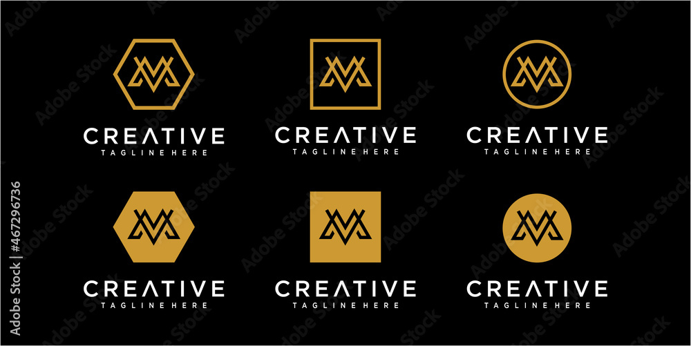 initial letter VM logo design inspiration. VM logo design Stock Vector ...