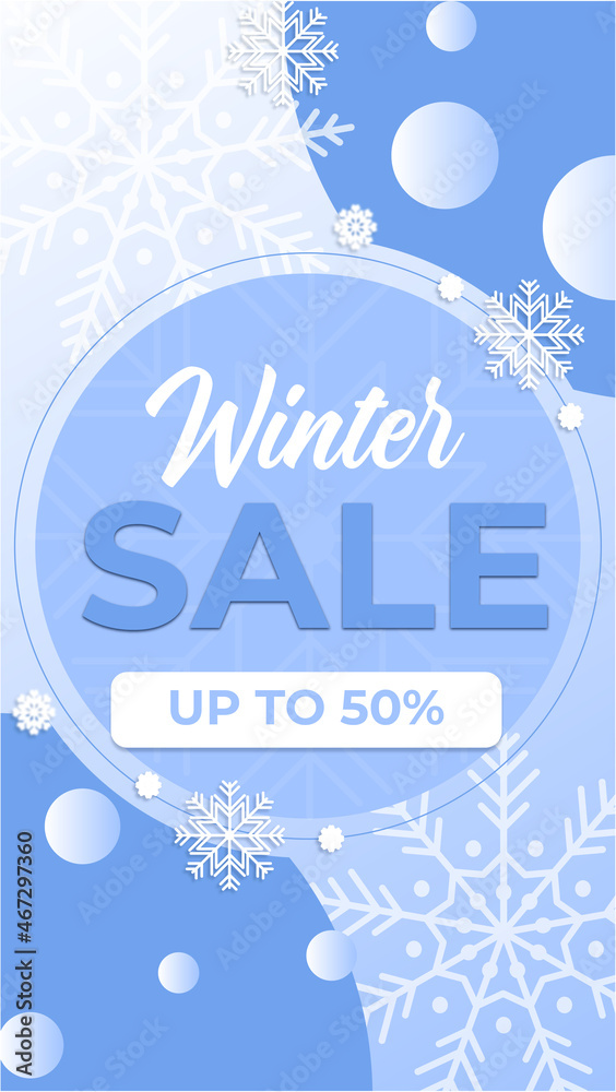 Collection of abstract background designs, winter sale, christmas sale, end year sale, social media promotional content. Vector illustration