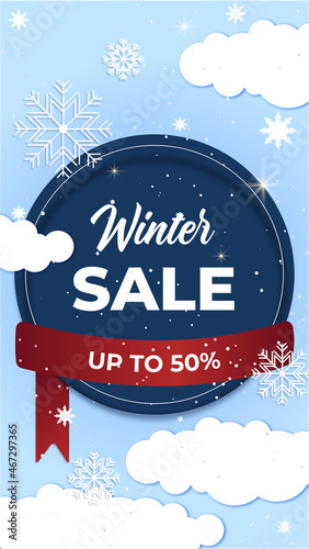 Collection of abstract background designs, winter sale, christmas sale, end year sale, social media promotional content. Vector illustration