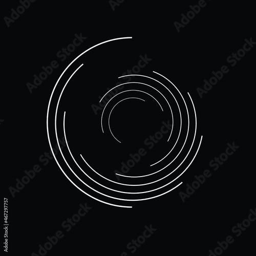 Rotating lines in Spiral Form for comic books . fireworks Explosion background . Vector Illustration . Starburst round Logo . Spiral Design element .
