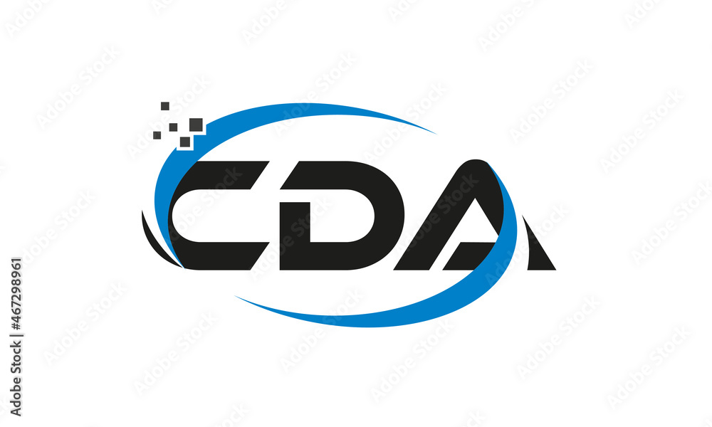dots or points letter CDA technology logo designs concept vector Template Element