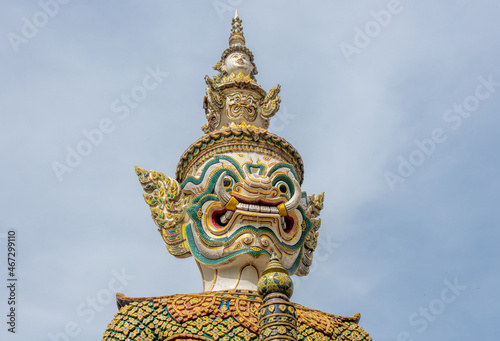Statue at Wat Phra Kaew in Bangkok Thailand