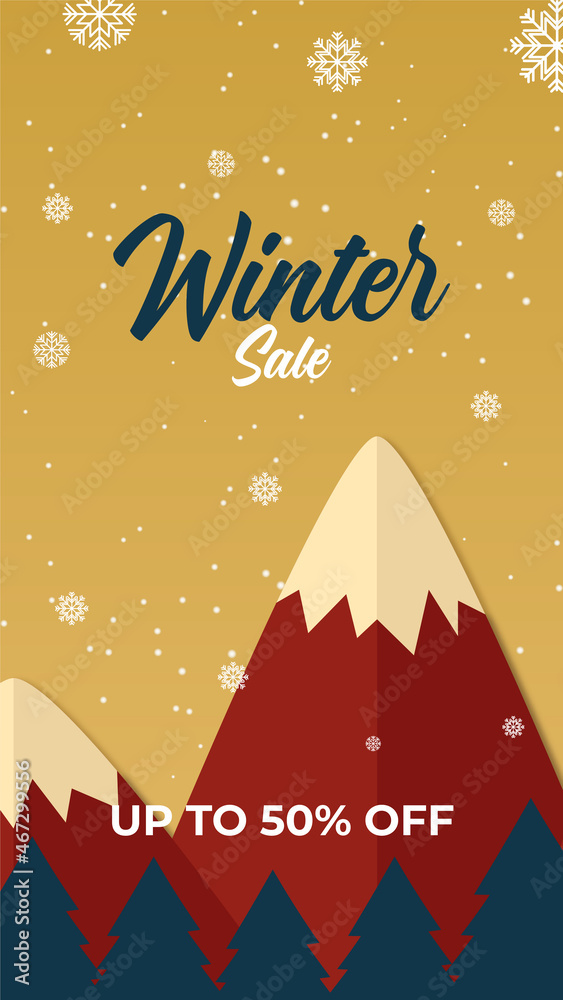 Naklejka premium Christmas sale background designs, winter sale, social media promotional content. Set of winter social media stories template. Background with place for text. for event invitation, promo, ad.