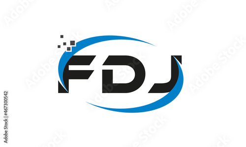 dots or points letter FDJ technology logo designs concept vector Template Element photo