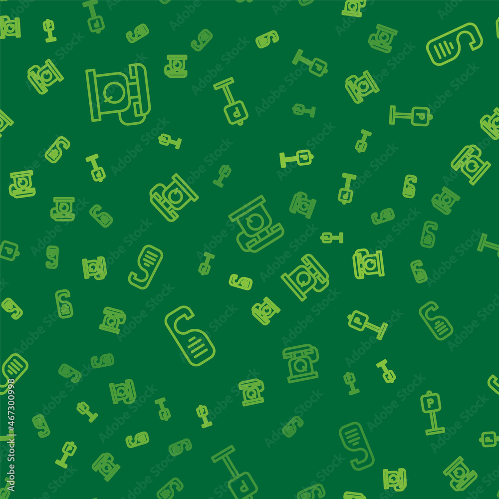 Set line Telephone handset, Please do not disturb and Parking on seamless pattern. Vector