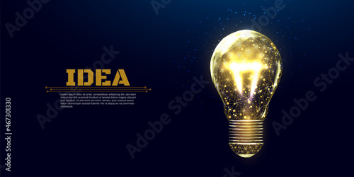 Wireframe polygonal lightbulb.
