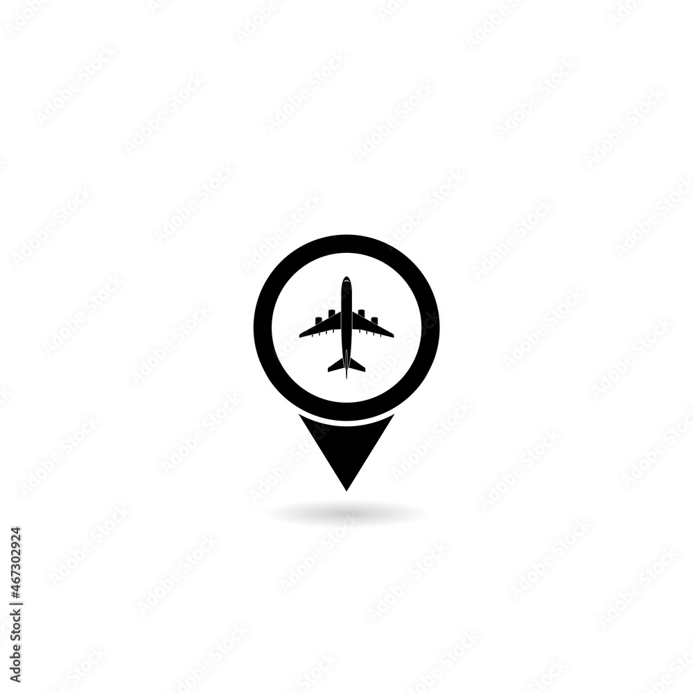 Travel air plane business transportation logo with shadow Travel air plane business transportation logo with shadow