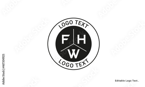 Vintage Retro FHW Letters Logo Vector Stamp 